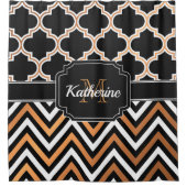 シェブロン及びクローバー シャワーカーテン (正面)