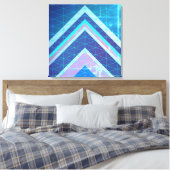 シェブロン型アローズ抽象芸術スタイル キャンバスプリント (インサイチュ (寝室))