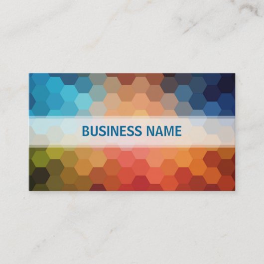 シェブロン多彩な六角形パターン3 名刺 (正面)