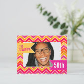 シェブロン明るい写真 50歳の誕生日パーティー招待状 招待状 (スタンド正面)