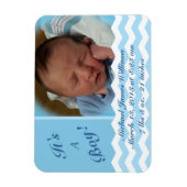 シェブロン柄の男の子の誕生発表マグネット マグネット (縦)