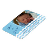 シェブロン柄の男の子の誕生発表マグネット マグネット (左側)