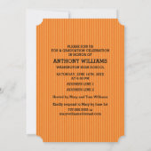 シェブロン柄カスタム卒業式パーティー 招待状 (裏面)