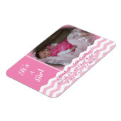 シェブロン柄ガール誕生発表磁石 マグネット (左側)