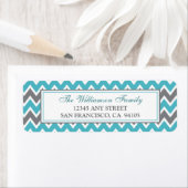 シェブロン模様差出人住所ラベル（水色） ラベル (インサイチュ)