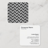 シェブロン模様 – 白黒 スクエア名刺 (正面/裏面)