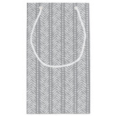 シェブロン灰色の手描きのパターン スモールペーパーバッグ (裏面)