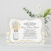 シェブロン素朴シックメイソンジャーブライダルシャワー 招待状 (スタンド正面)