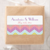 シェブロン結婚のウォーターボトルラベル ラベル (インサイチュ)