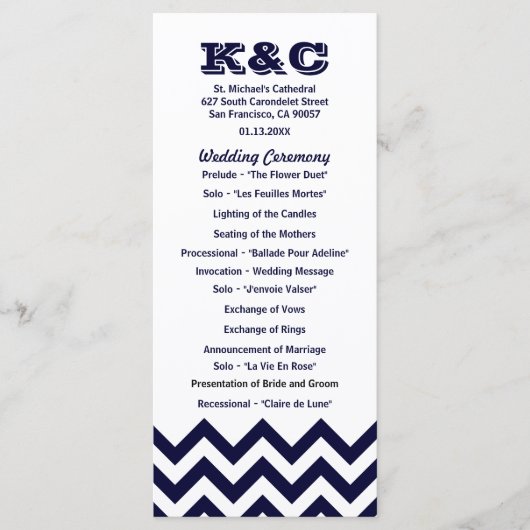 シェブロン結婚式 プログラム (正面)