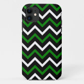 シェブロン緑、白黒パターン(ジグザグ形) Case-Mate iPhoneケース (裏面)