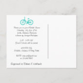 シェブロン自転車ブライダルウェディングシャワーはがき インビテーションポストカード (裏面)