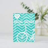 シェブロン自転車ブライダルウェディングシャワーはがき インビテーションポストカード (スタンド正面)