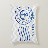 シェブロン航海の&いかりシール アクセントクッション (正面(垂直))