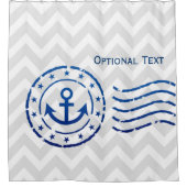 シェブロン航海の&いかりシール シャワーカーテン (正面)