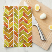 シェブロン赤いセージのキッチンタオル キッチンタオル (四つ折り)