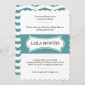 シェブロン赤ちゃんシャワー 招待状 (正面/裏面)