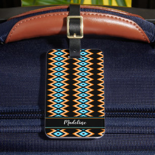 シェブロン鮮やかラジカルサマー&名前をカスタムする ラゲッジタグ