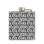 シェブロン黒い手描きのパターン フラスク (裏面)