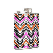 シェブロン黒く、オレンジ、およびピンクの手描きのパターン フラスク (右)