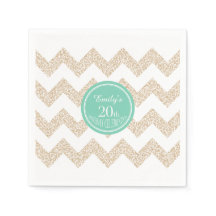 シェブロン20th誕生日パーティーPナプキンセレクトカラー