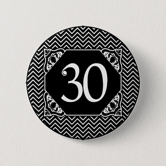 シェブロン30歳の誕生日 缶バッジ (正面)