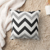 シェブロン・シルバー クッション (ブランケット)