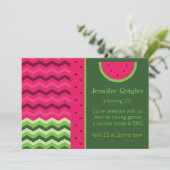 シェブロン・スイカ誕生日パーティーの招待 招待状 (スタンド正面)