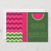 シェブロン・スイカ誕生日パーティーの招待 招待状 (裏面)