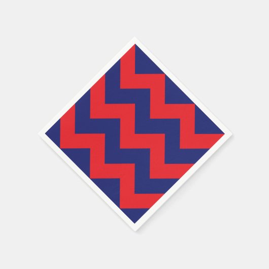 シェブロン |ネイビーブルー&レッド |任意の種類/サイズ |カスタム スタンダードカクテルナプキン (角)