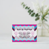 シェブロン・ピンクのティール（緑がかった色）、子犬の前足で犬好きの贈り物をプリント 名刺 (スタンド正面)