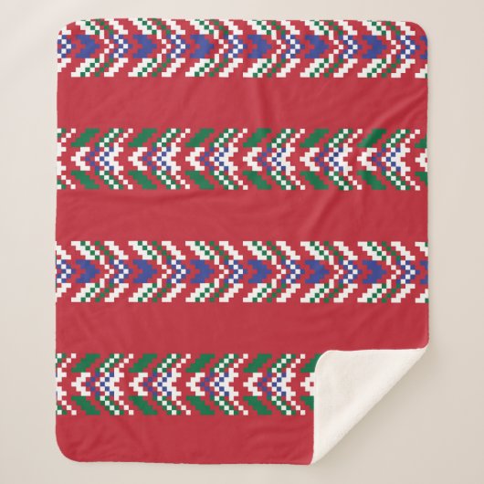 シェブロン・フェア島シームレスパターン・デザイン選手  シェルパブランケット (正面)