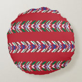 シェブロン・フェア島シームレスパターン・デザイン選手  ラウンドクッション (裏面)