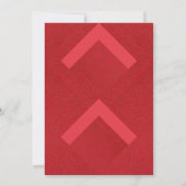 シェブロン レッド カスタマイズ可能なカード デザイン セーブザデート (正面)