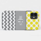 、シェブロン、水玉模様のiphone 5の場合黄色および灰色 Case-Mate iPhoneケース (裏面(横))