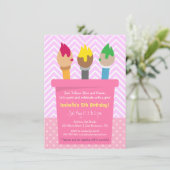 シェブロン·水玉模様絵画ズ·アーツ·バースデー·パーティー 招待状 (スタンド正面)