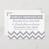 シェブロン 結婚式 出席確認カード 出欠カード (正面/裏面)