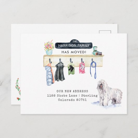 シェプドッグのムドローム移動案内はがき 案内ポストカード (正面/裏面)