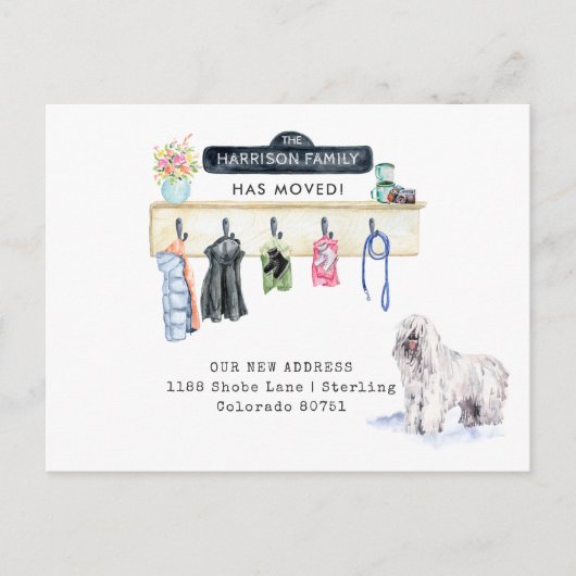 シェプドッグのムドローム移動案内はがき 案内ポストカード (正面)