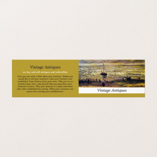 シェベニンゲンの海の眺め，アンティークディーラー 名刺 (外部フラット)