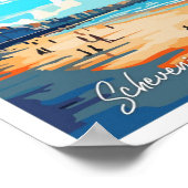 シェベニンゲンオランダトラベルイラストレーション ポスター (角)