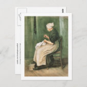 シェベンニンゲンウーマン裁縫ヴァンゴッホファインアート ポストカード (正面/裏面)