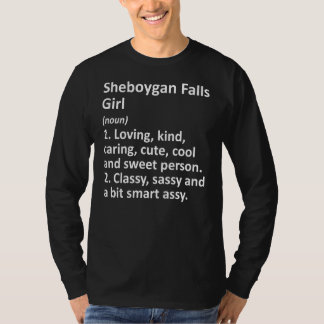 シェボイガン滝ガールWIウィスコンシンおもしろいシティホーム Tシャツ