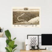 シェボイガン, WIパノラママップ – 1885 ポスター (ホームオフィス)