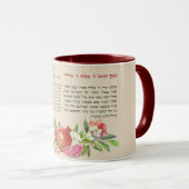 シェマイスラエルへブル&イングリッシュユダヤ祈りの言葉アート マグカップ (正面右)