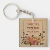 シェマイスラエル祈りの言葉引用文 – ヘブライ語と英語 キーホルダー (正面)