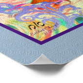 シェマヘブライ語数々の祈りの言葉 – カラー光波キャンバス ポスター (角)