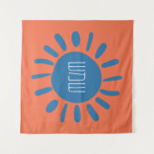 シェメシュ語-ブルーサンオンオレンジ（ヘブライ語）  タペストリー (正面(横))