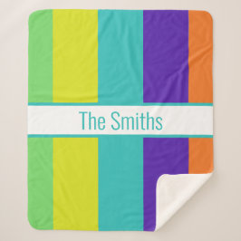 シェラパーソナライズされたパストライプの毛布 シェルパブランケット