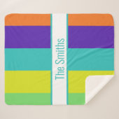 シェラパーソナライズされたパストライプの毛布 シェルパブランケット (正面(横))